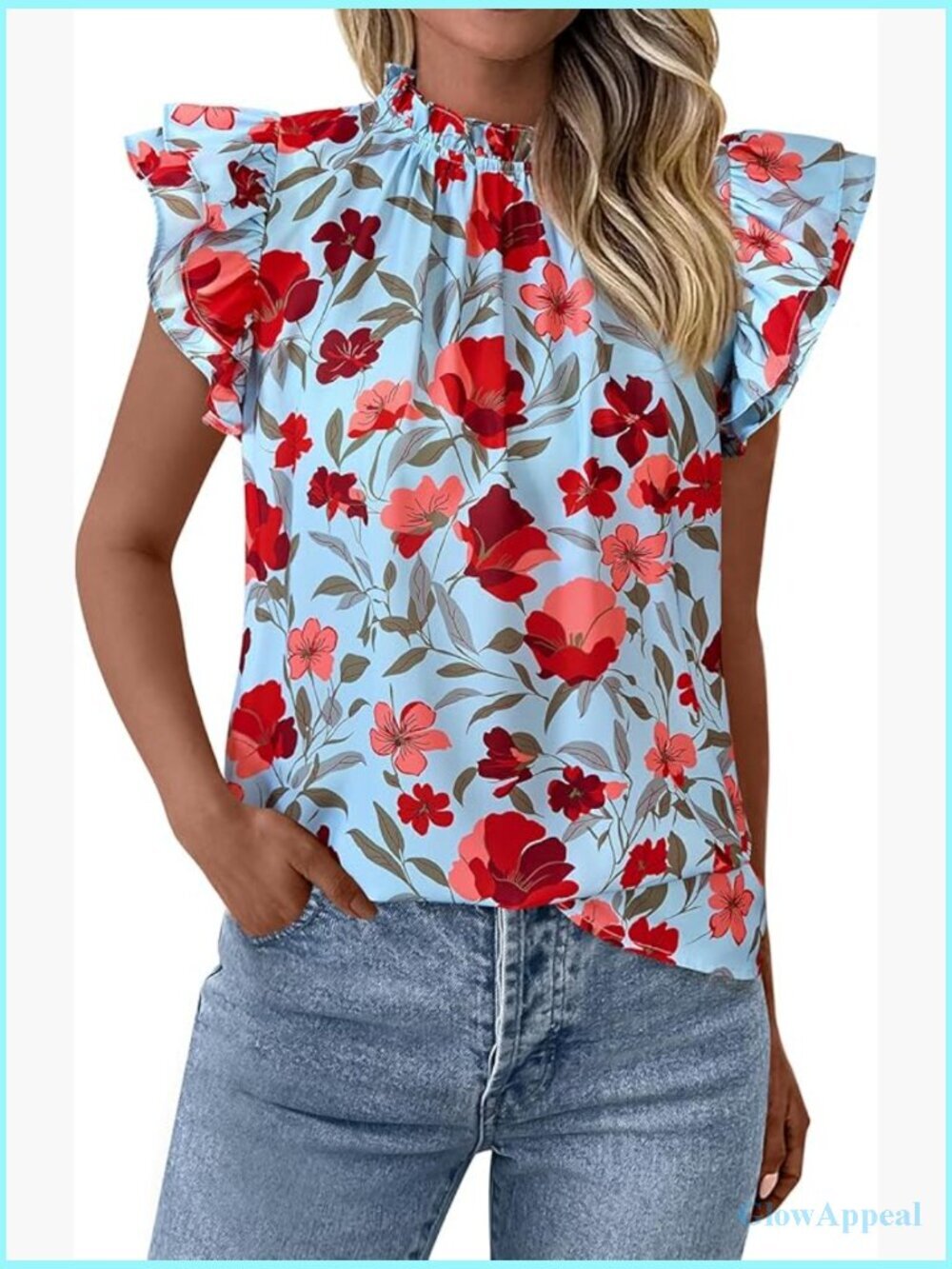 Ruffle Short Sleeve Boho Chiffon Blouse Tunic Top